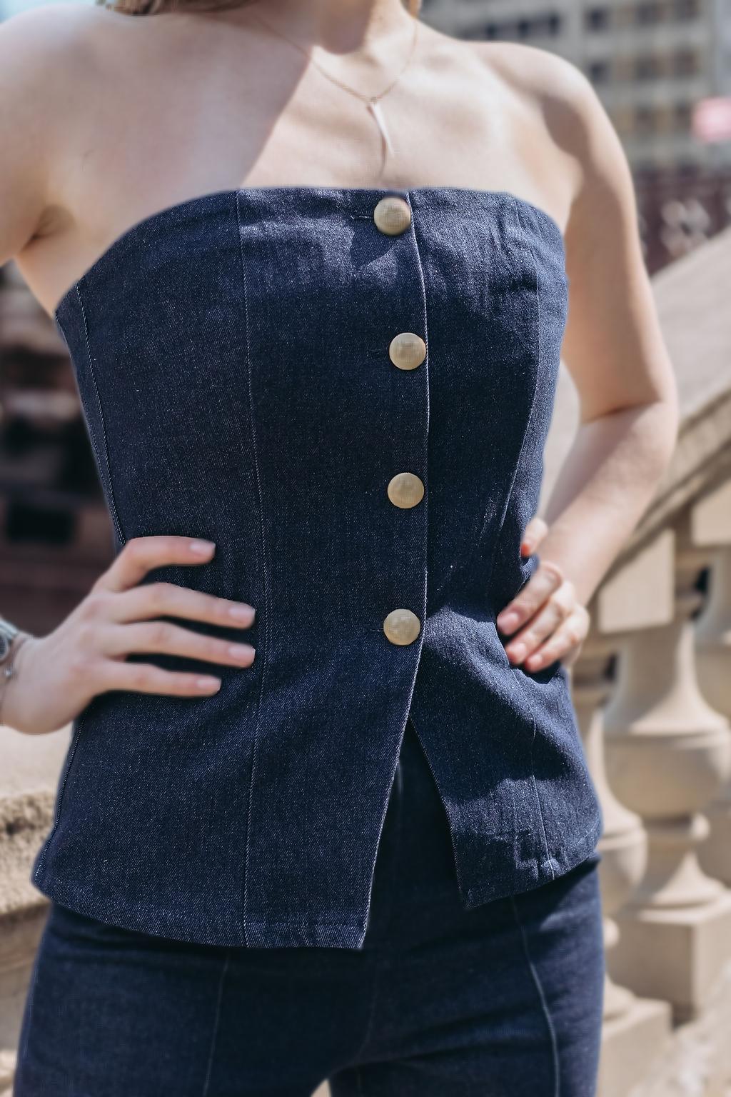 Skyline Denim Vest — Tailored for Tall Women