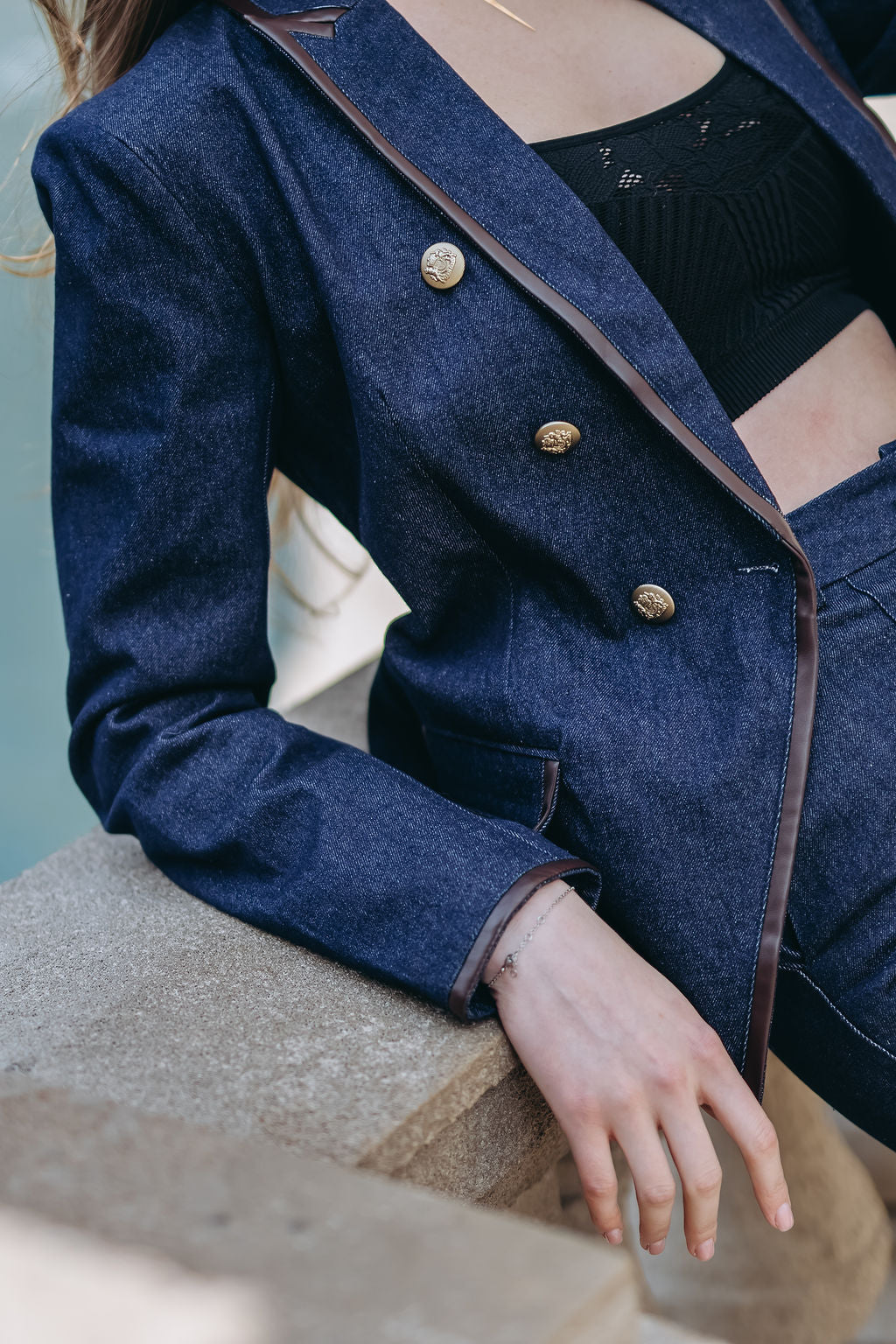 Tall Women’s Skyline Denim Blazer (S, M, L) – Designed for 5’9”–6’3”