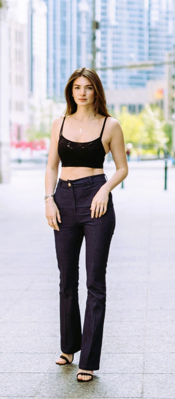 High-Waist Bootcut Denim Pants – 34"-36″ Inseam | Sizes S / M / L