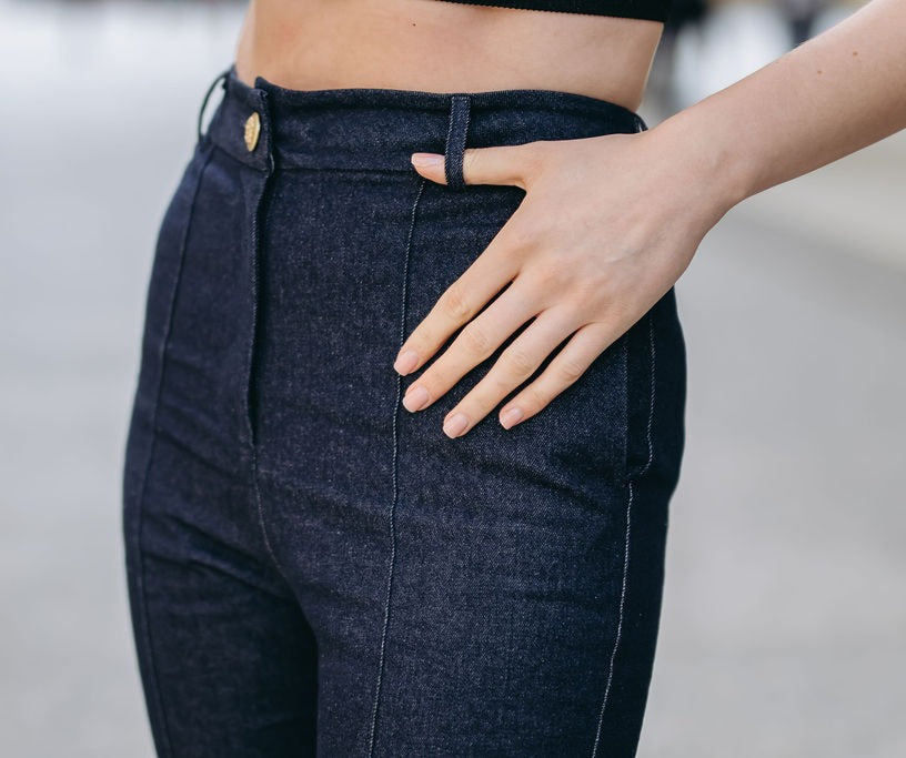 High-Waist Bootcut Denim Pants – 34"-36″ Inseam | Sizes S / M / L